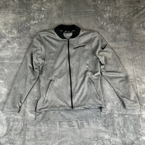 Nike Basketball Warmup Jacket Mens Small Gray Full Zip Hyper Elite Dry Vented - Picture 1 of 11